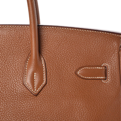 Hermes Taurillon Clemence Birkin 35 Gold 30 of 43