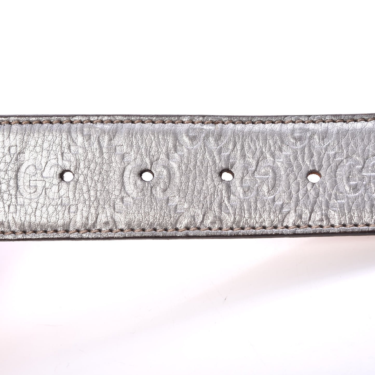 Guccissima Interlocking G Belt 95 38 Silver