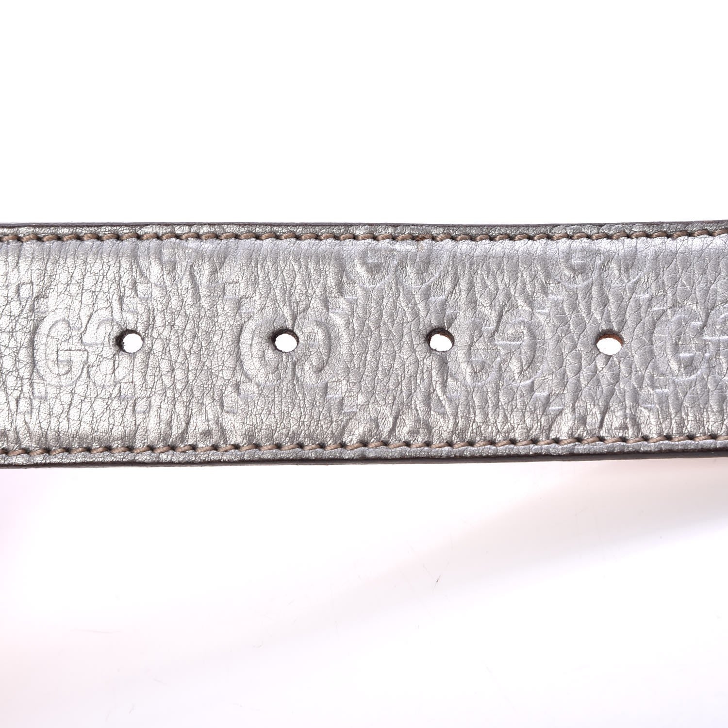 Gucci Guccissima Interlocking G Belt 95 38 Silver 5 of 11