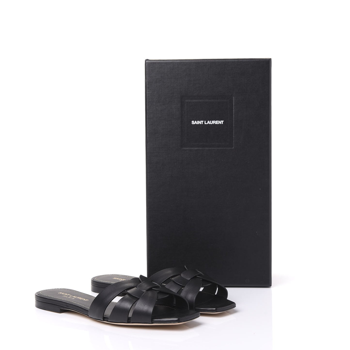 Calfskin Nu Pied 05 Slide Sandals 37 Black