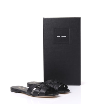 Saint Laurent Calfskin Nu Pied 05 Slide Sandals 37 Black 9 of 9
