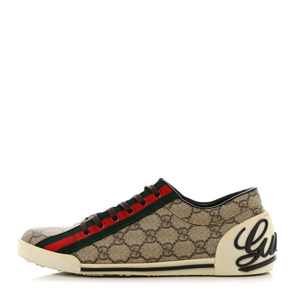 Gucci GG Monogram Web Womens Script Sneakers 38.5 Brown 1 of 13