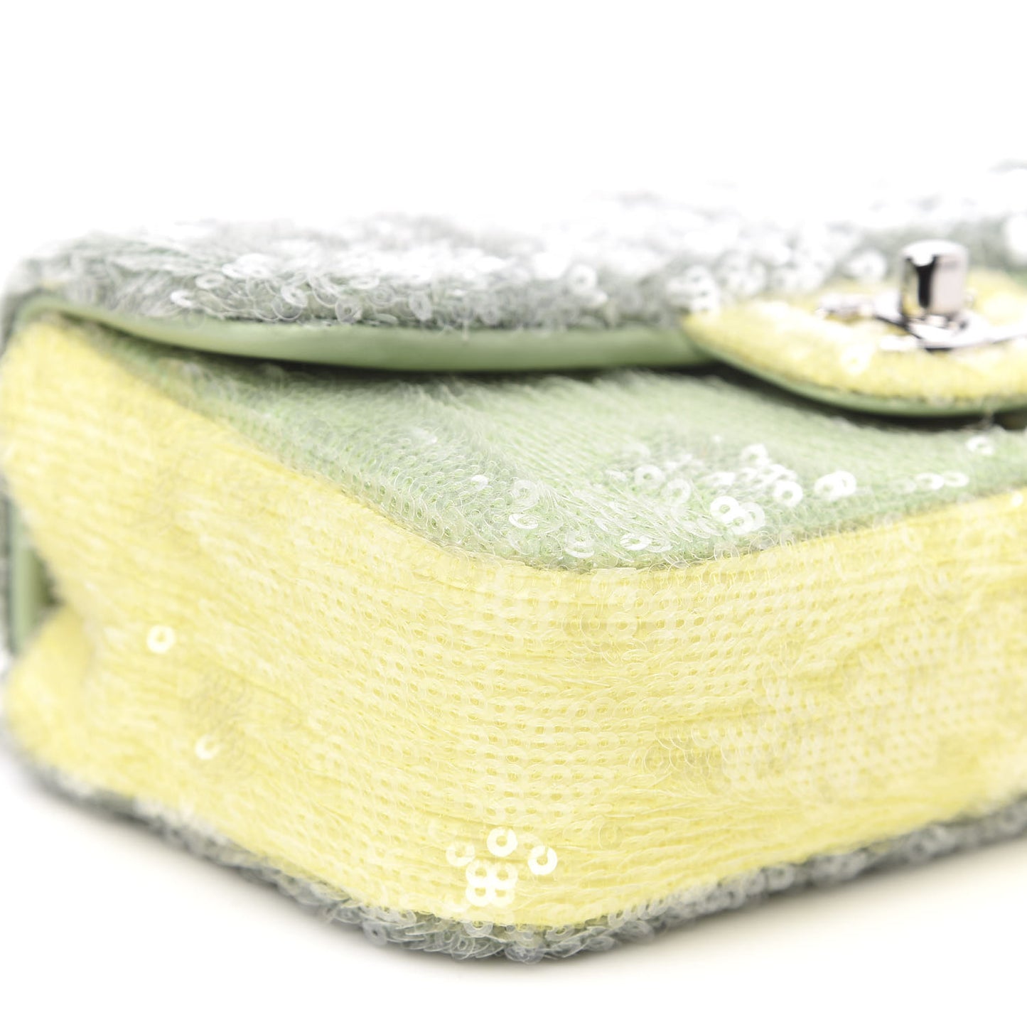Sequin Mini Waterfall Flap Green Light Green Yellow