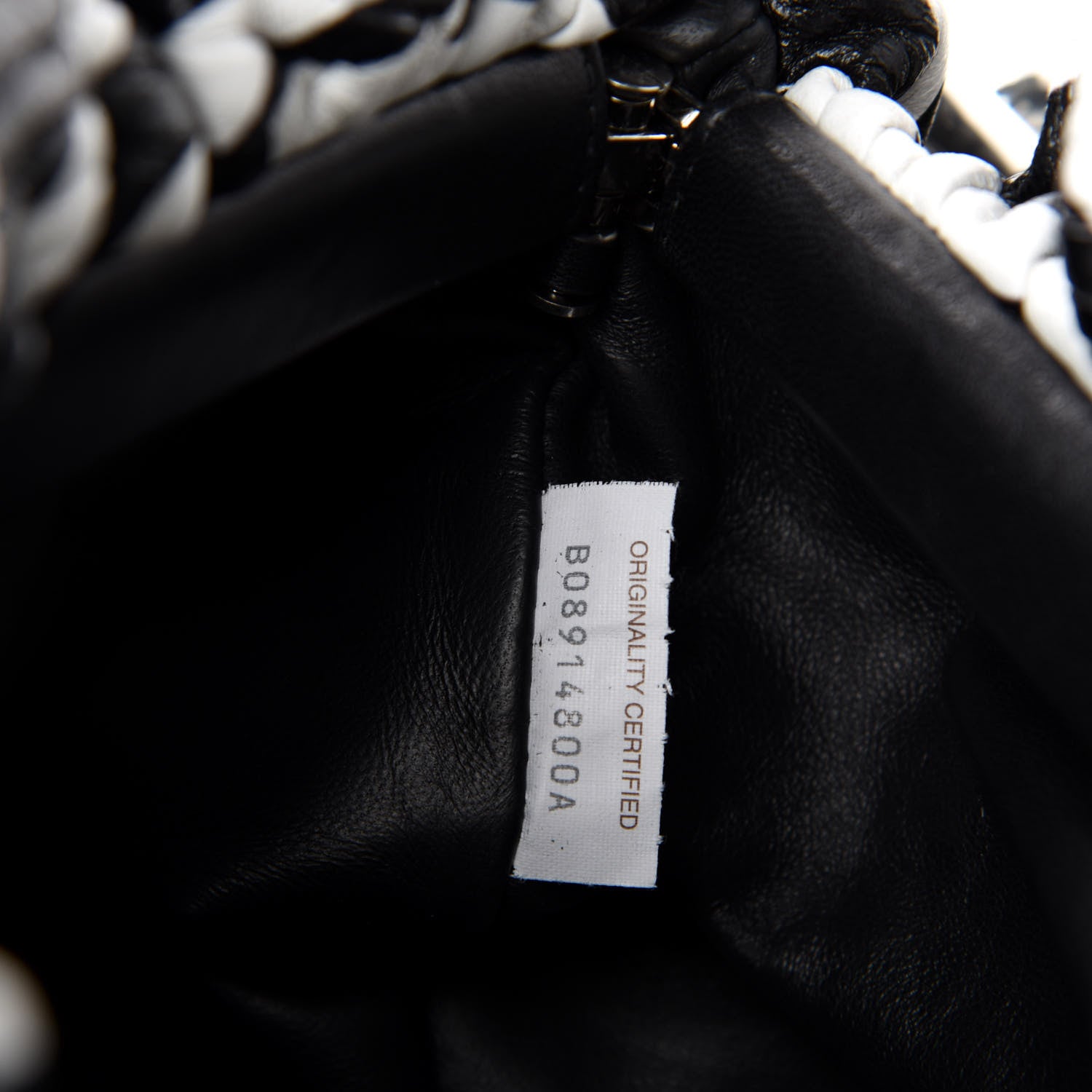 Bottega Veneta Nappa Zebra Print The Pouch Chain White Black 10 of 11