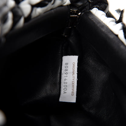 Bottega Veneta Nappa Zebra Print The Pouch Chain White Black 10 of 11