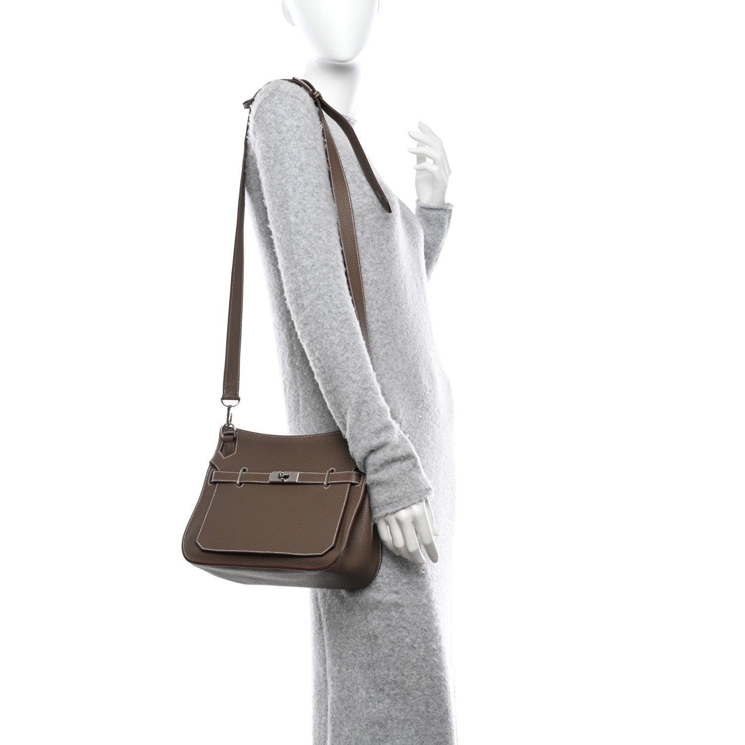 Hermes Taurillon Clemence Jypsiere 28 Etoupe 2 of 13