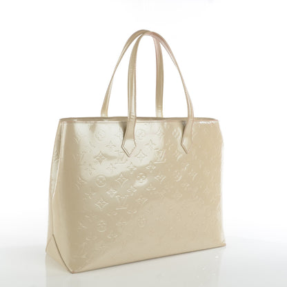 Louis Vuitton Vernis Wilshire MM Blanc Corail 3 of 10