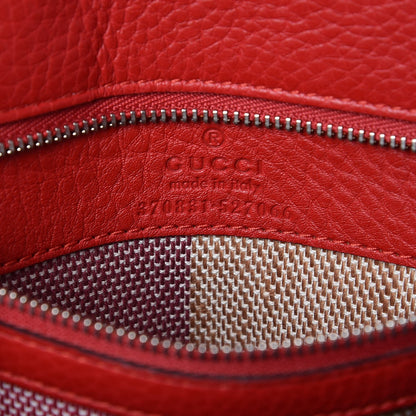 Gucci Cellarius Calfskin Small Bamboo Daily Top Handle Bag Hibiscus Red 7 of 7