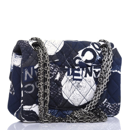 Chanel Jersey Quilted Camellia 2.55 Reissue Mini Flap Black White 3 of 15