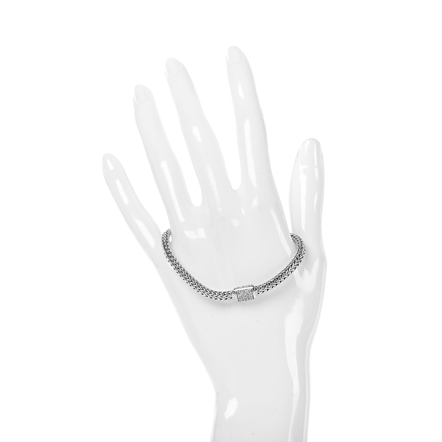 John Hardy Sterling Silver Diamond 5mm Classic Chain Bracelet 2 of 5