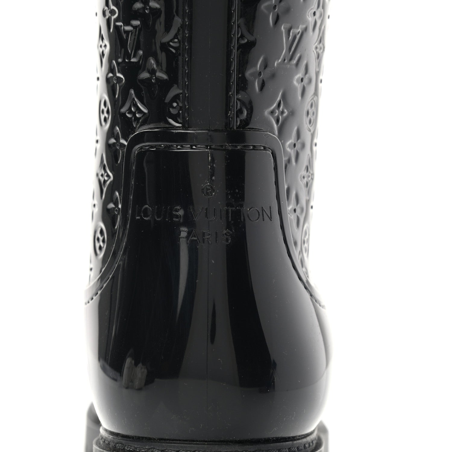 Louis Vuitton Rubber Embossed Monogram Splash Rain Boots 41 Black 7 of 10