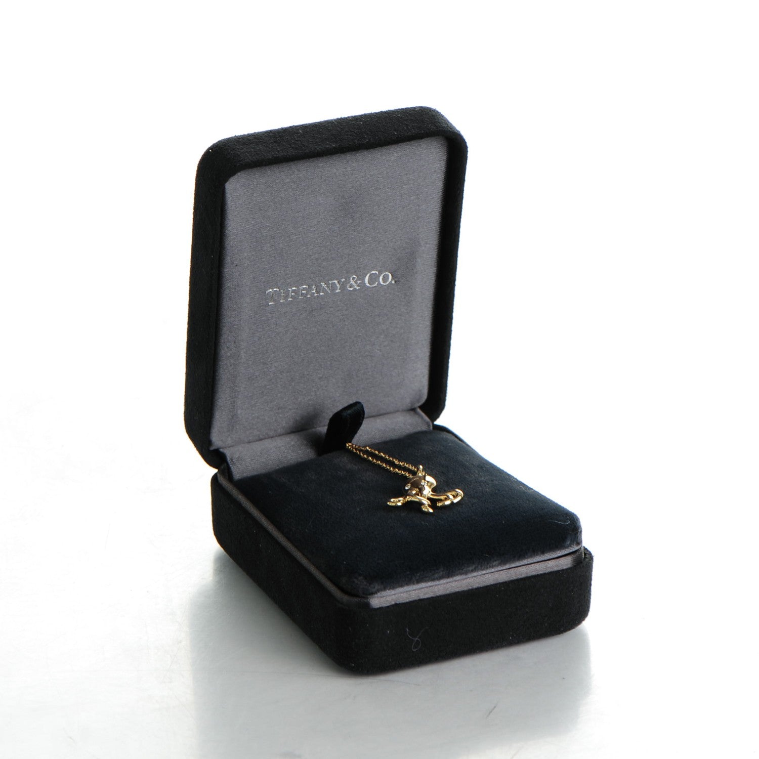 Tiffany 18K Yellow Gold Diamond Octopus Charm Pendant Necklace 6 of 6