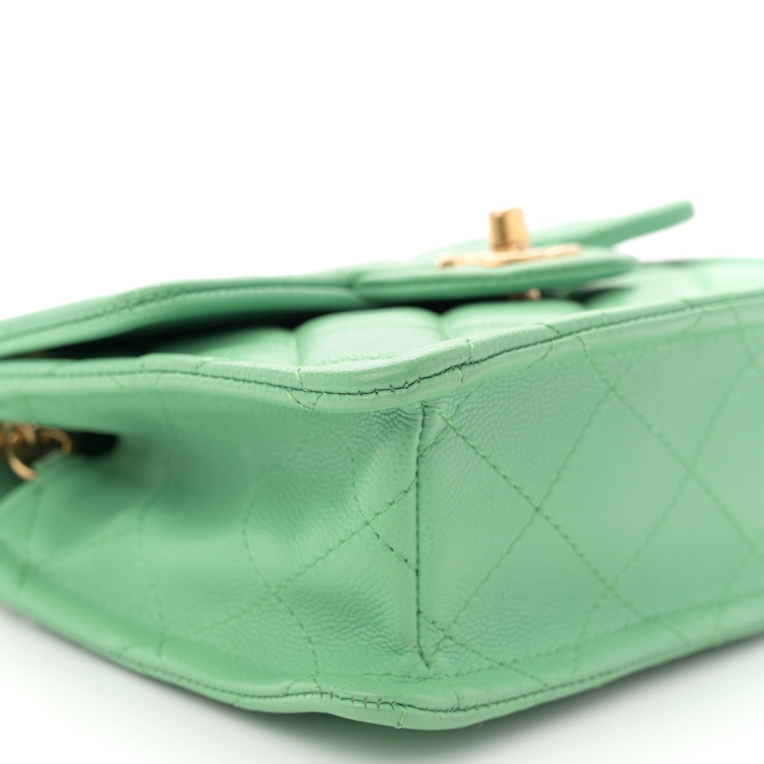 Chanel Caviar Quilted Mini Sweet Classic Flap Green 9 of 10