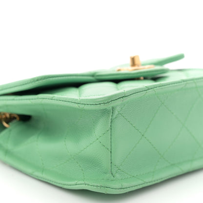 Chanel Caviar Quilted Mini Sweet Classic Flap Green 9 of 10