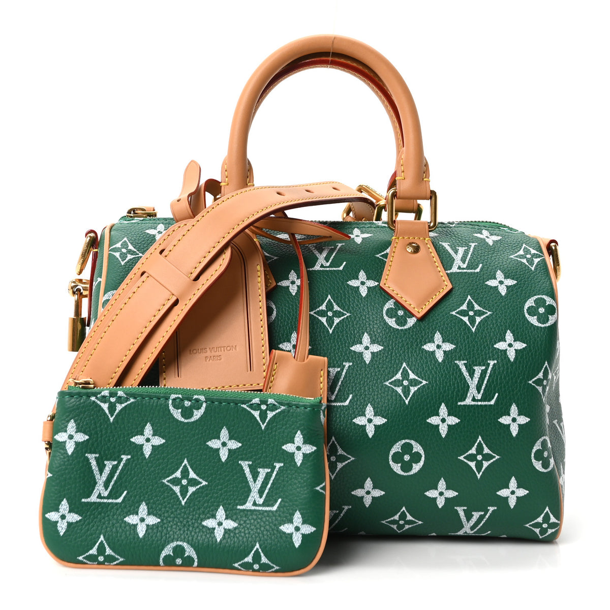 Calfskin Monogram Speedy P9 Bandouliere 25 Green