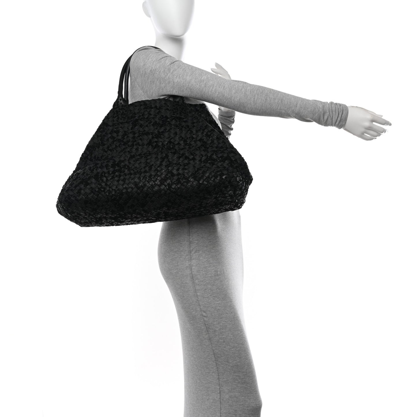 Nappa Velours Intrecciato Large Cabat Black