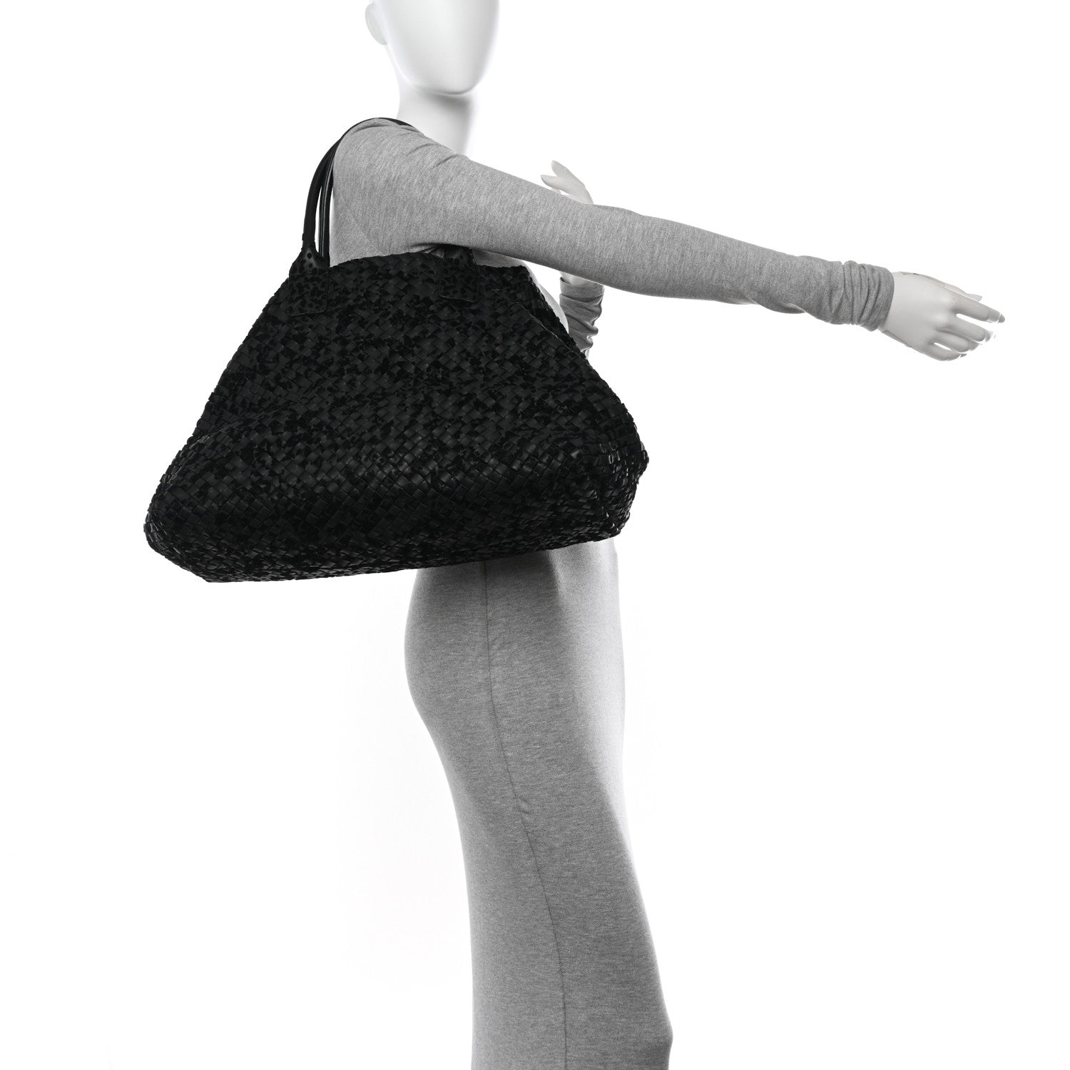 Bottega Veneta Nappa Velours Intrecciato Large Cabat Black 2 of 10