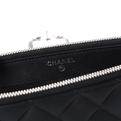 Chanel Lambskin Quilted CC Box Clutch With Chain Black 9 of 15