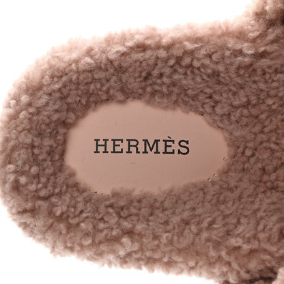 Hermes Woolskin Womens Chypre Sandals 40 Bois De Santal 7 of 8