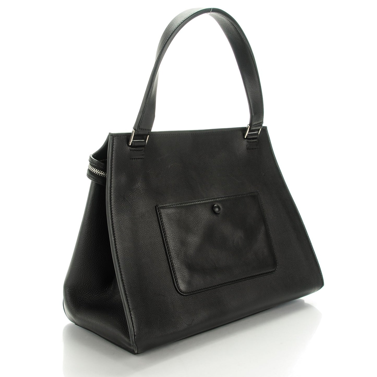 Supple Calfskin Medium Edge Shoulder Bag Black