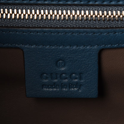 Gucci Moon Calfskin Medium Interlocking Shoulder Bag Dusty Avio 8 of 9