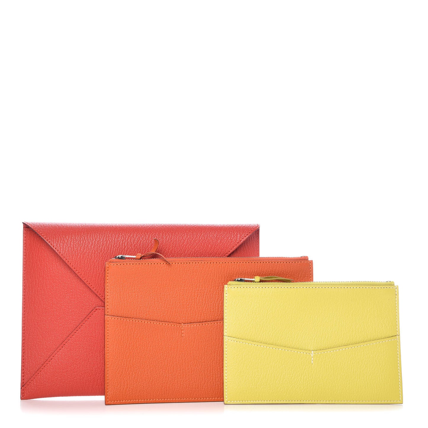 Chévre Mysore Envelope Trio Wallet Rouge Tomate Orange Lime