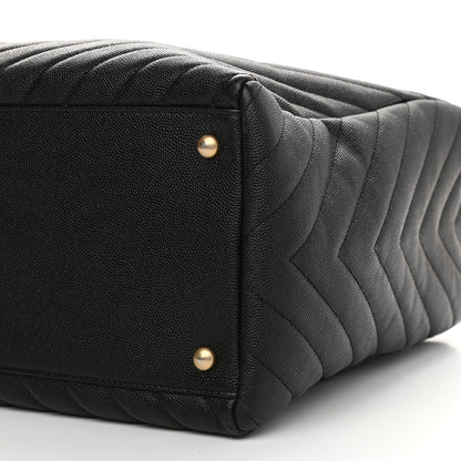 Chanel Caviar Chevron Quilted Coco Handle Shopping Tote Black 10 of 10