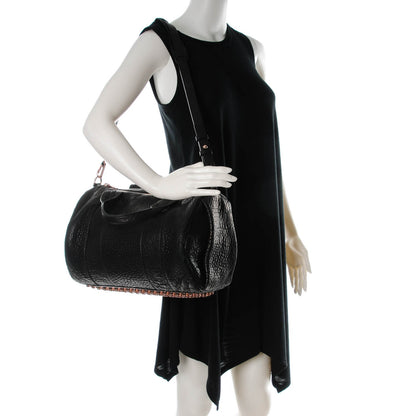 Alexander Wang Pebbled Lambskin Rocco Black Rose Gold Hardware 2 of 7