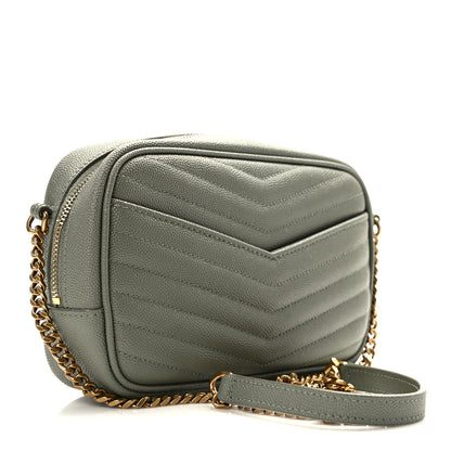 Saint Laurent Grain De Poudre Matelasse Monogram Mini Lou Camera Bag Light Sage 3 of 11