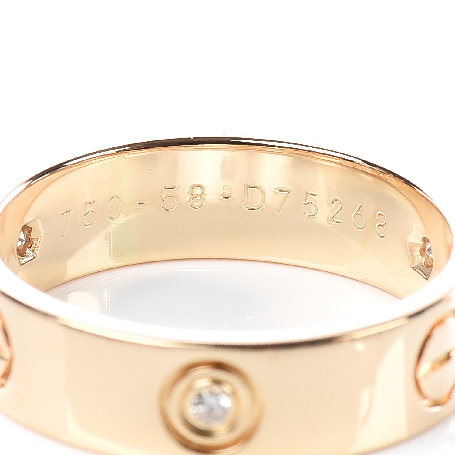 Cartier 18K Yellow Gold 3 Diamond 5.5mm LOVE Ring 58 8.25 4 of 5