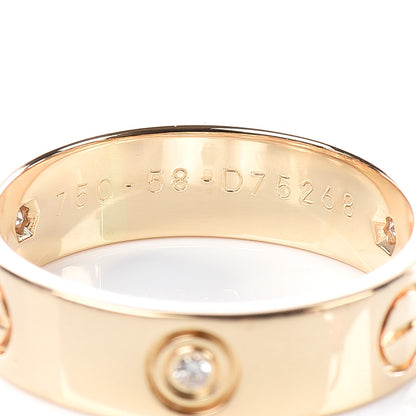 Cartier 18K Yellow Gold 3 Diamond 5.5mm LOVE Ring 58 8.25 4 of 5