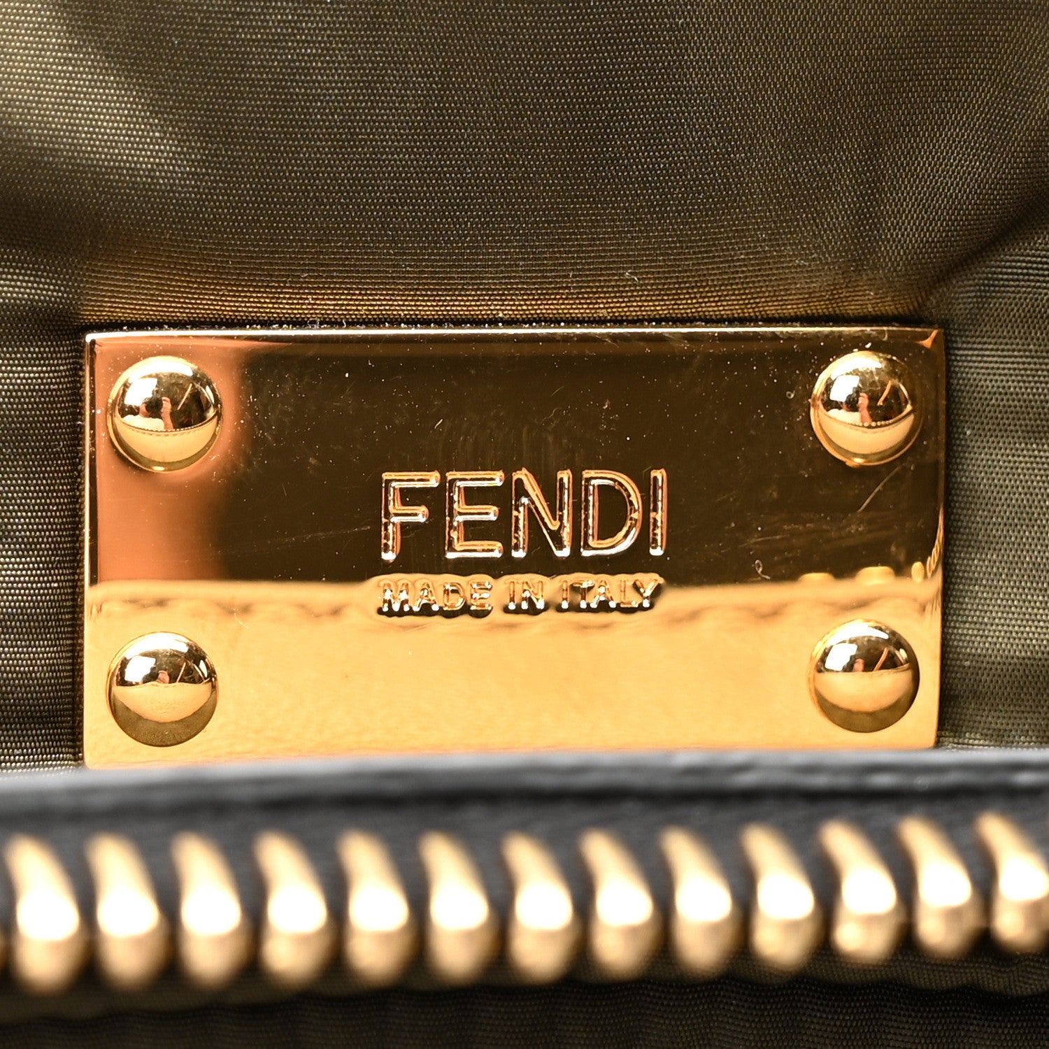 Fendi Nylon Dolmias Vitello Grace FF Large Peekaboo Iconic Satchel Military Brown Tortora 6 of 9