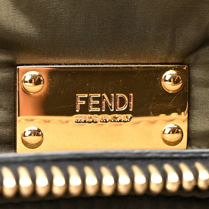 Fendi Nylon Dolmias Vitello Grace FF Large Peekaboo Iconic Satchel Military Brown Tortora 6 of 9