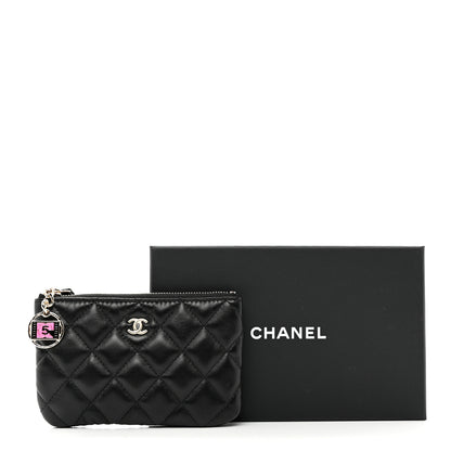 Chanel Lambskin Quilted Small No. 5 Cosmetic Case Black 8 of 8