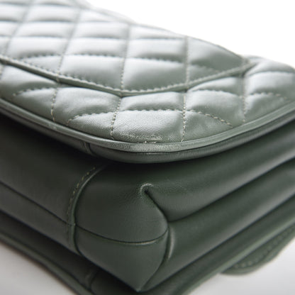 Chanel Lambskin Quilted Coco Vintage Flap Green 12 of 14