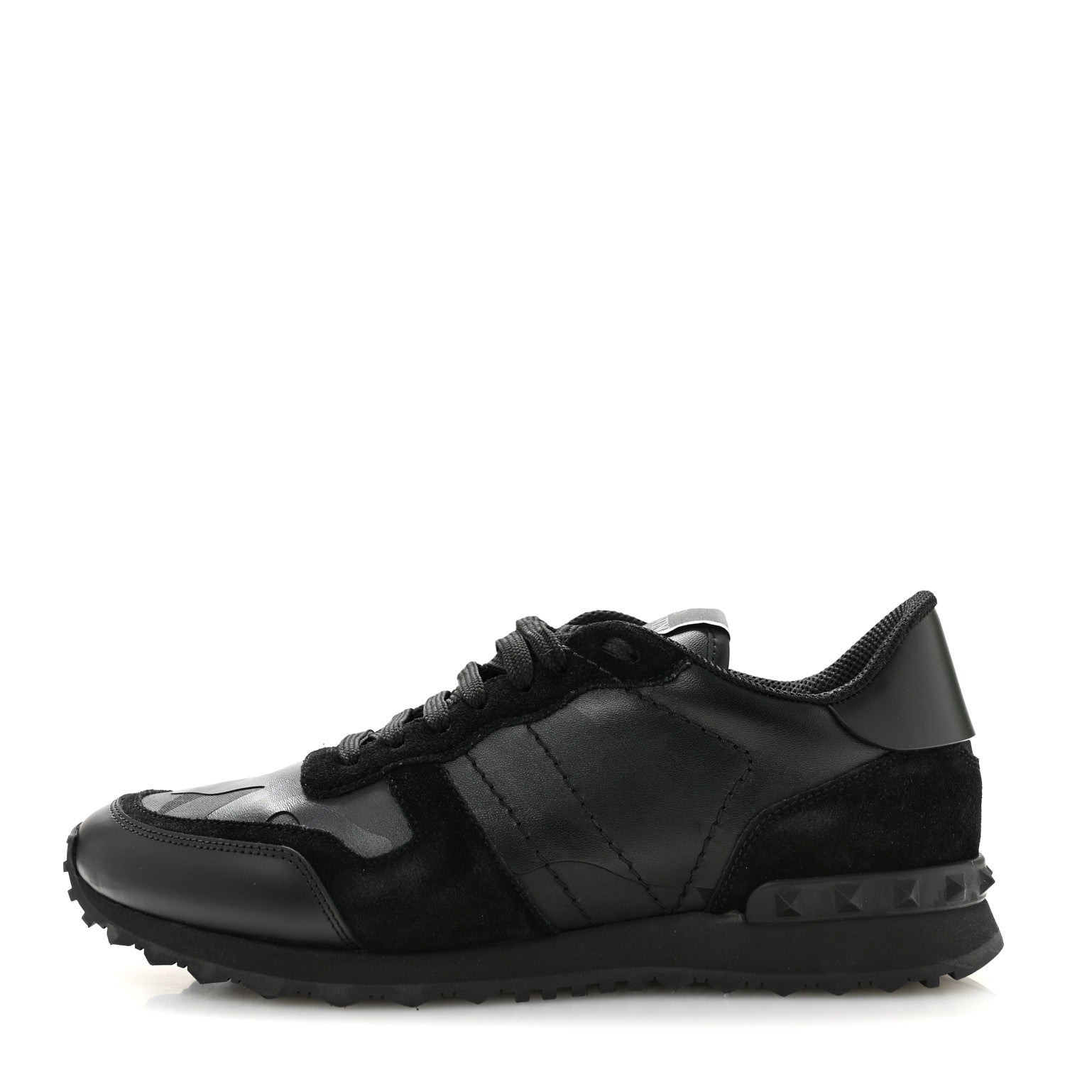 Valentino Garavani Nappa Suede Camouflage Mens Rockrunner Sneakers 41 Black 1 of 11