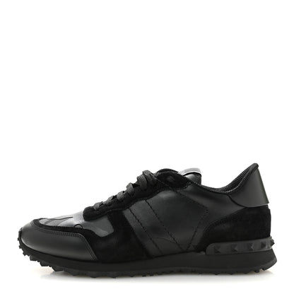 Valentino Garavani Nappa Suede Camouflage Mens Rockrunner Sneakers 41 Black 1 of 11