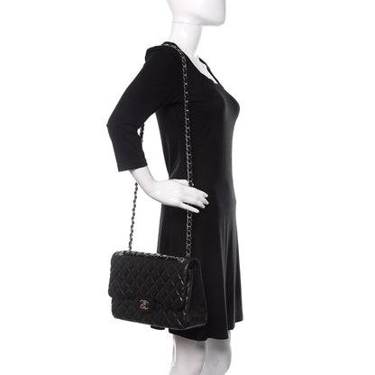 Chanel Lambskin Quilted Jumbo Double Flap Black 2 of 11