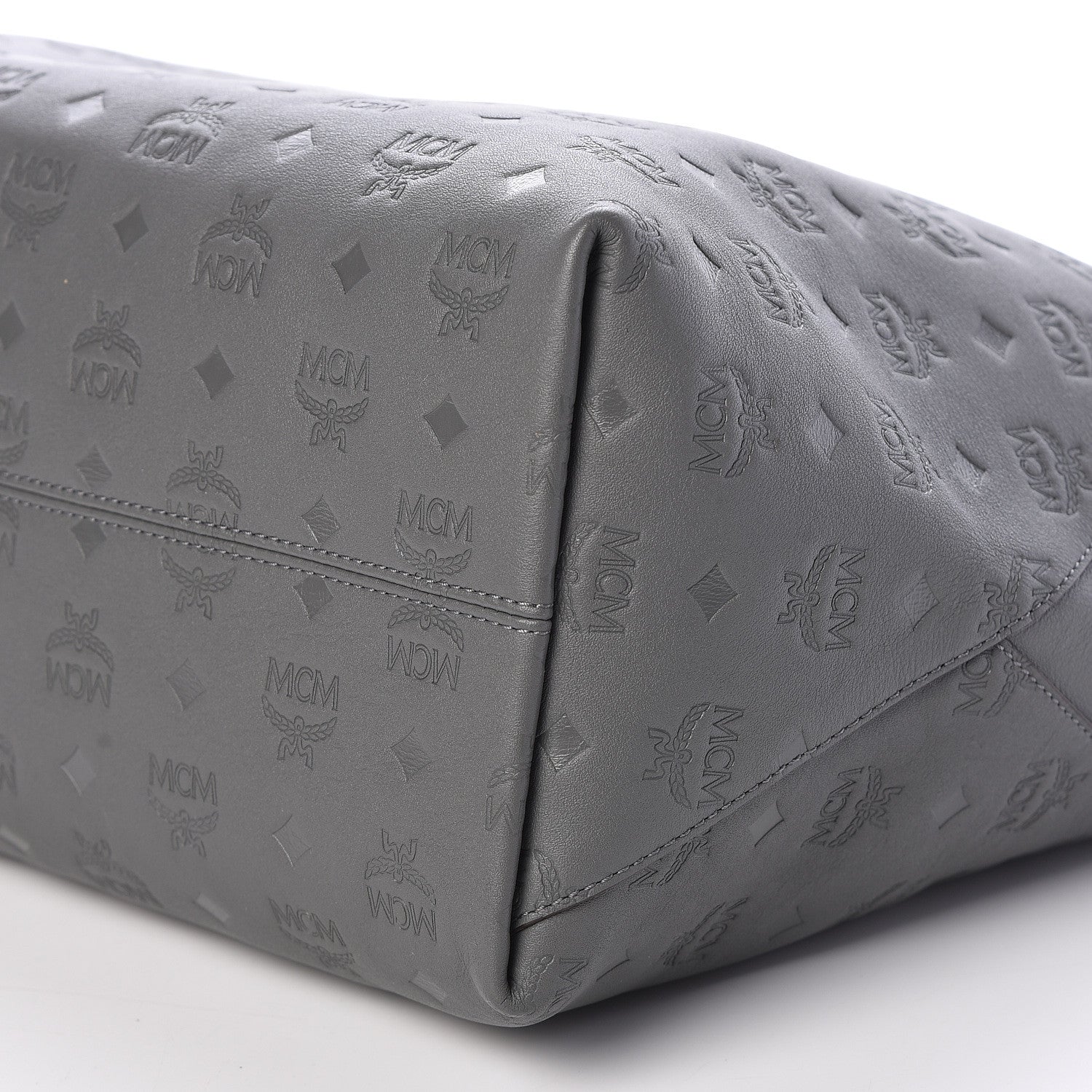 MCM Calfskin Ottomar Monogram Large Klara Hobo Charcoal 6 of 9