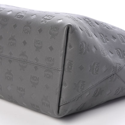 MCM Calfskin Ottomar Monogram Large Klara Hobo Charcoal 6 of 9