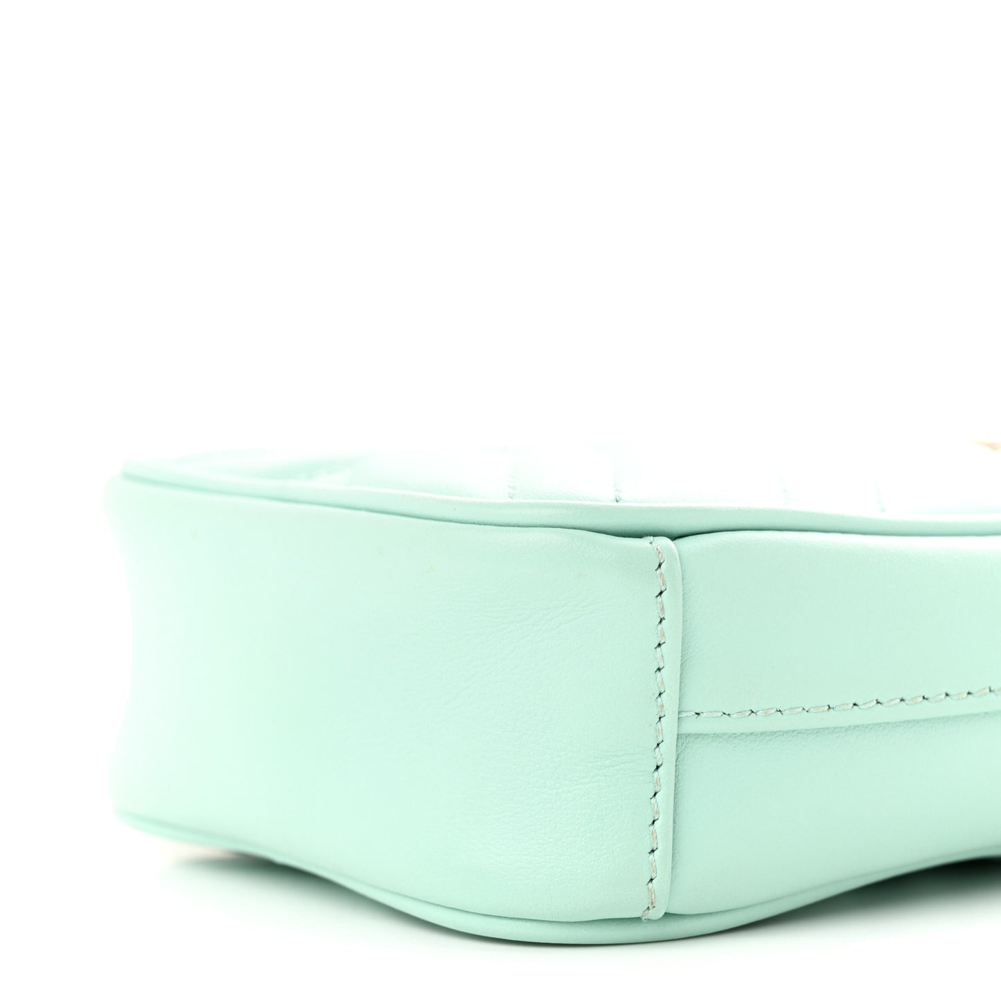 Calfskin Matelasse Mini GG Marmont Crossbody Bag Water Green