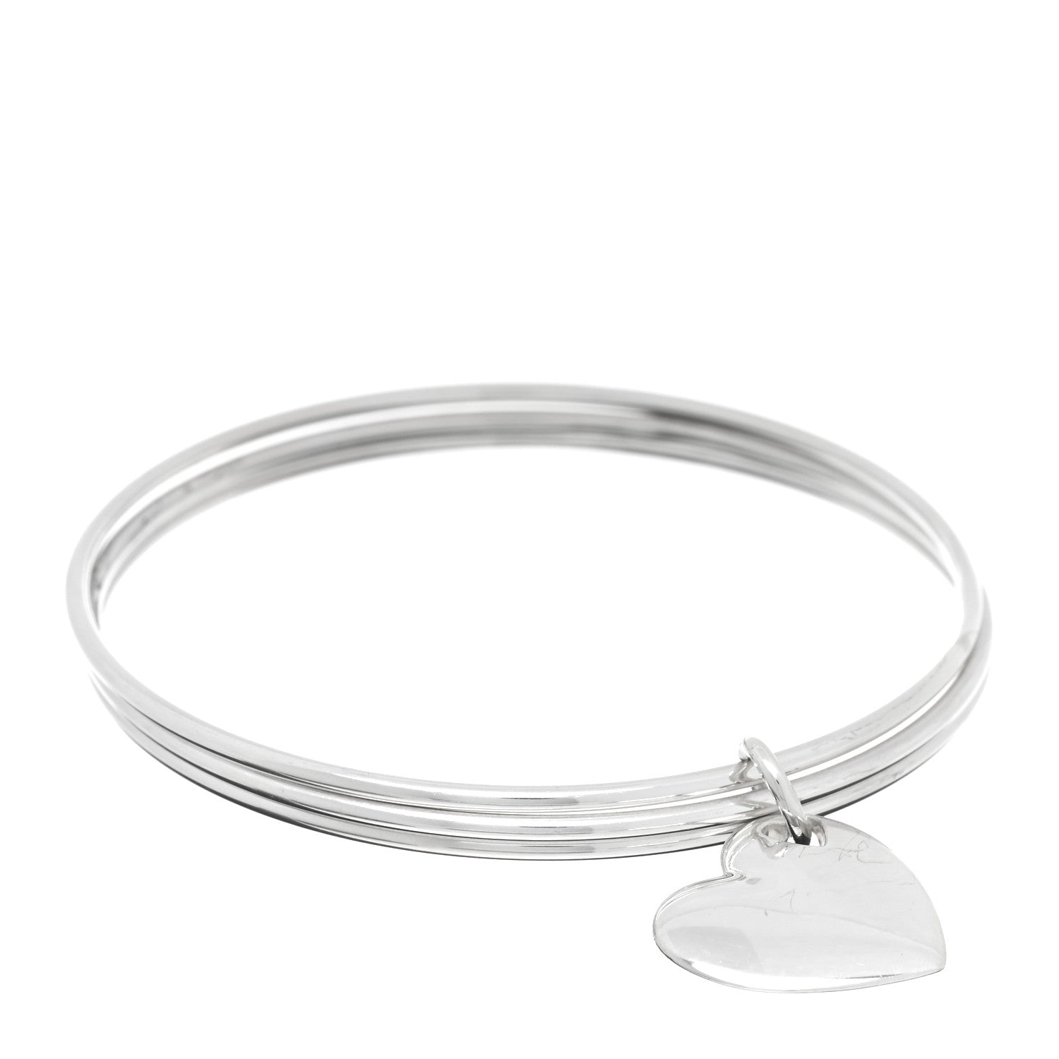 Tiffany Sterling Silver Heart Triple Bangle Bracelet 1 of 4