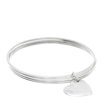 Tiffany Sterling Silver Heart Triple Bangle Bracelet 1 of 4