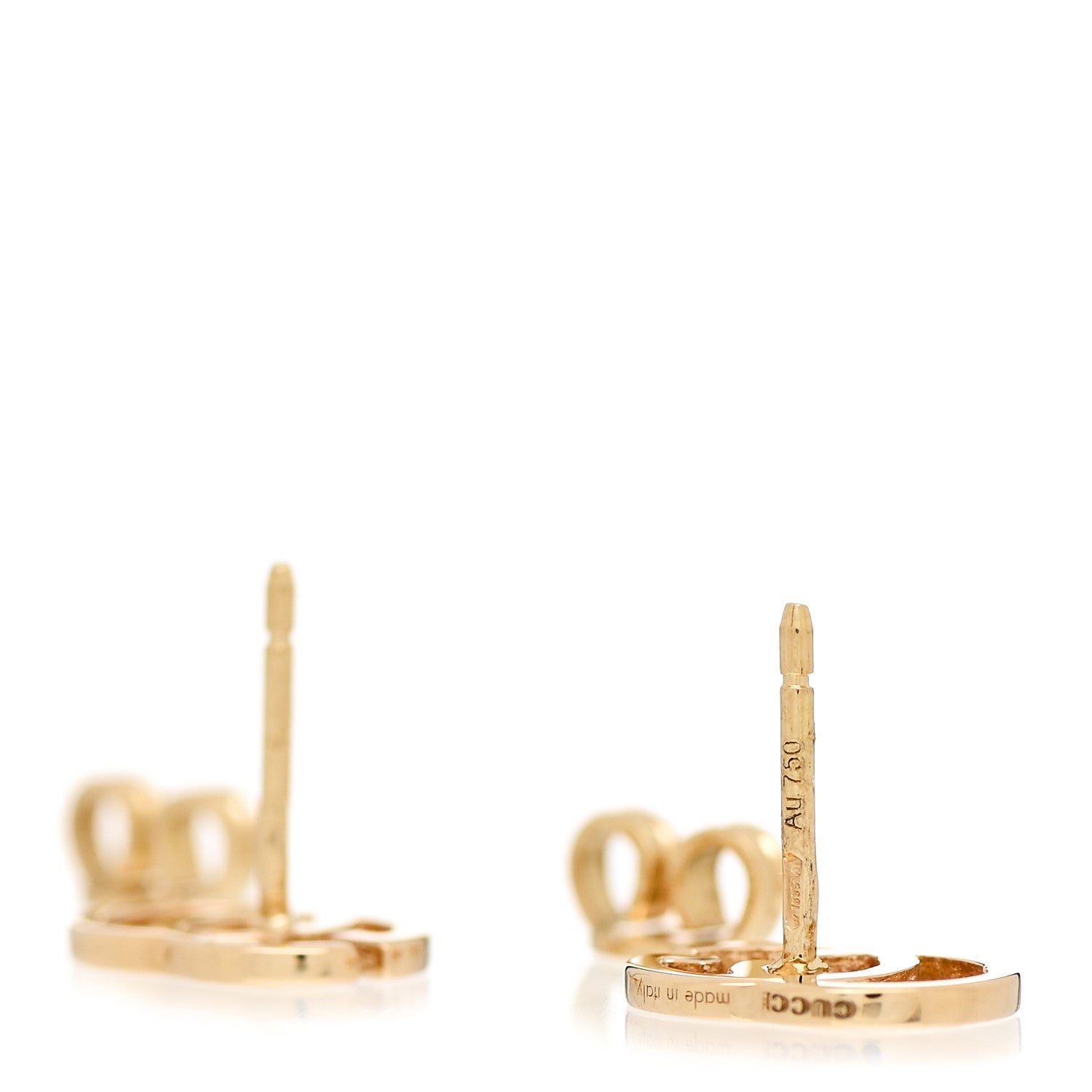 Gucci 18K Yellow Gold GG Tissue Stud Earrings 3 of 5