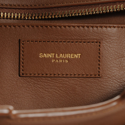 Saint Laurent Leather Small Classic Y Cabas Bag Cognac 7 of 10