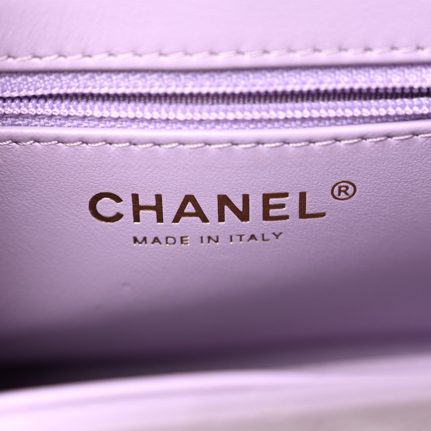 Shiny Aged Calfskin Quilted Nano Kelly Shopper Lilac