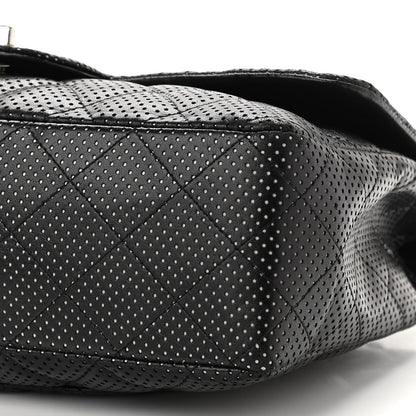 Chanel Lambskin Perforated Jumbo Single Flap Black 9 of 12