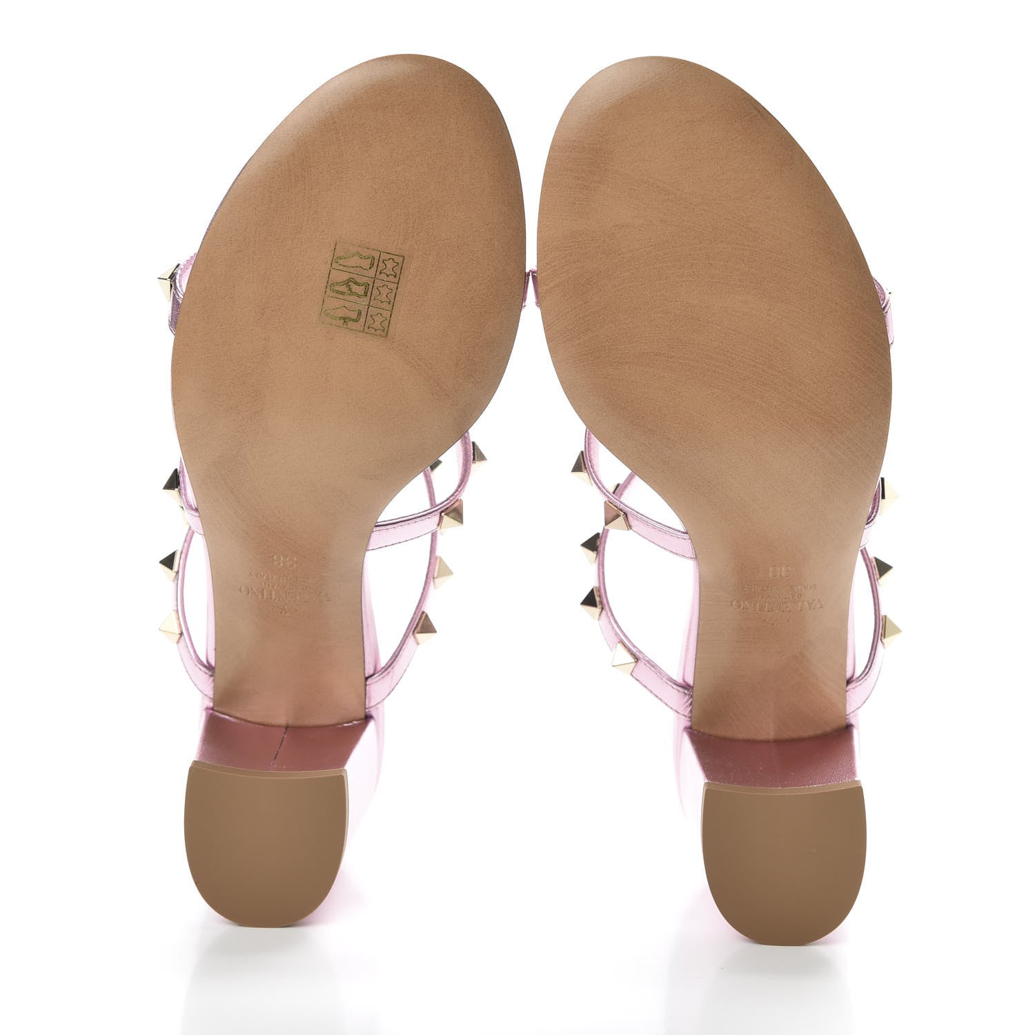 Valentino Garavani Metallic Nappa Rockstud 60mm Caged Slide Sandals 38 Giacinto 5 of 10
