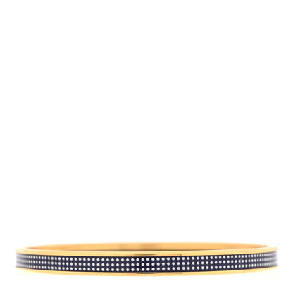 Hermes Enamel Printed Extra Narrow Dot Pop Bracelet 65 Beige Blue 3 of 5