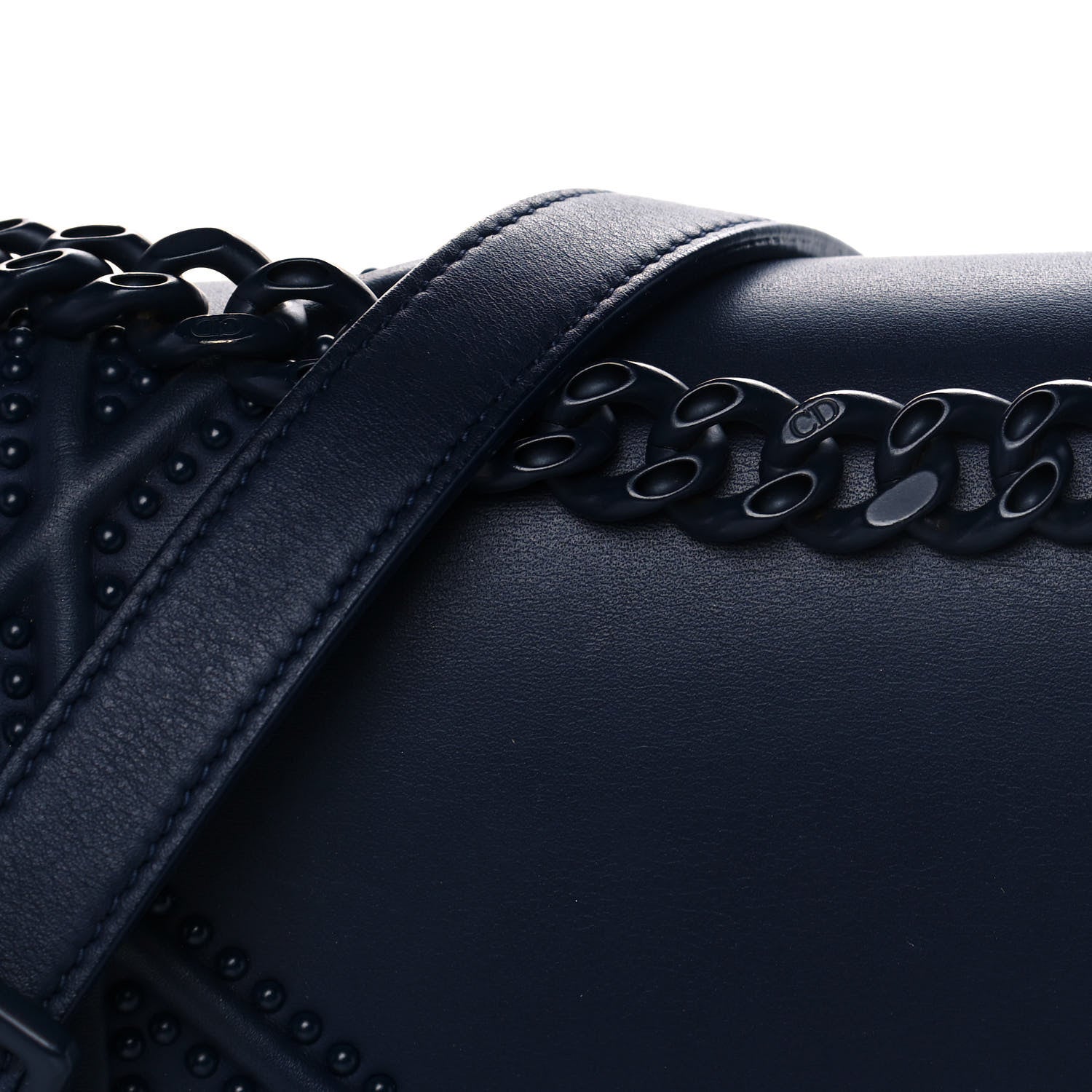 Christian Dior Ultra Matte Calfskin Studded Medium Diorama Flap Bag Blue 8 of 19